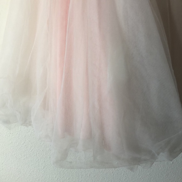 Ball Gown Flower Girl Dress with Heart Cutout light pink 5 David Bridal - Picture 6 of 10